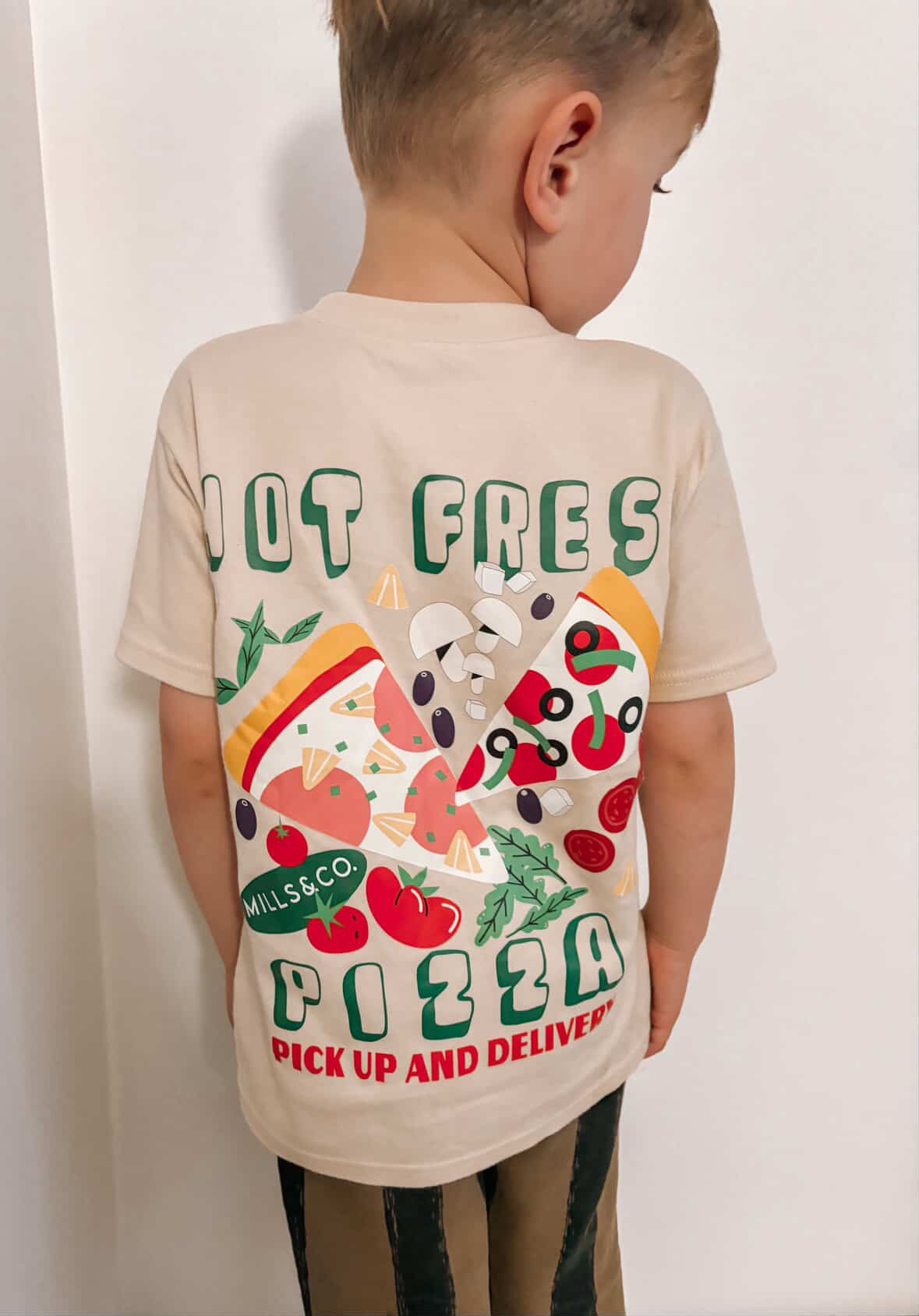 Beige Hot Fresh Pizza T-Shirt