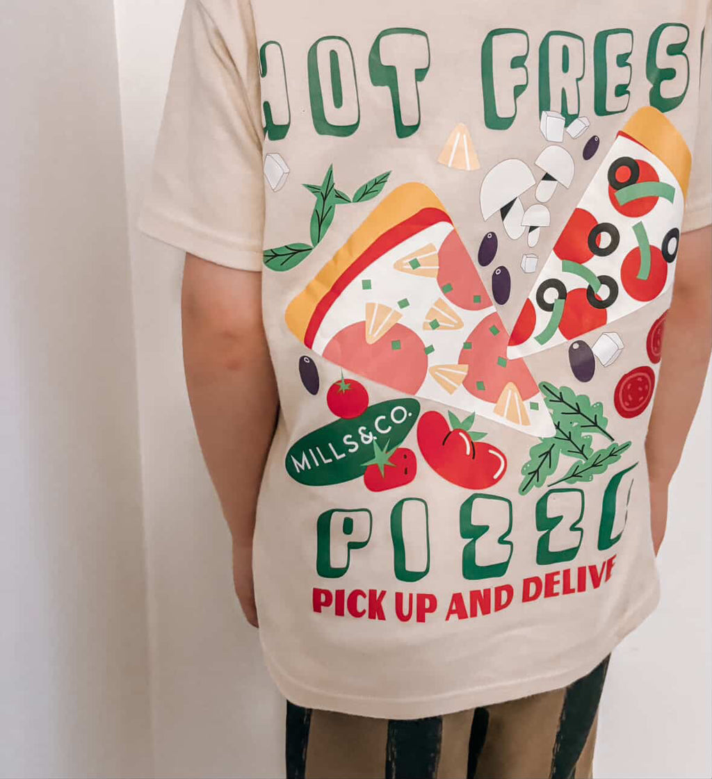 Beige Hot Fresh Pizza T-Shirt