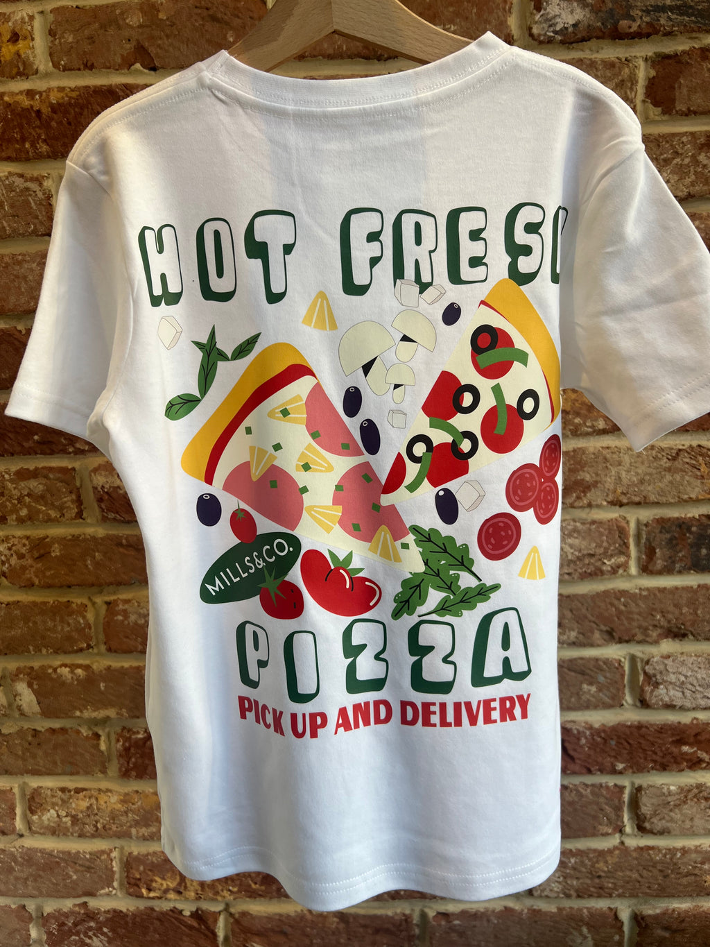 White Hot Fresh Pizza T-Shirt